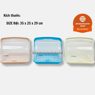 Kệ úp chén có nắp đậy, khay úp cốc, giá úp bình sữa Việt Nhật