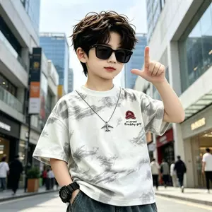 Áo thun ngắn tay có dây buộc Cotton phong cách mới mùa hè cho bé trai (110-160)