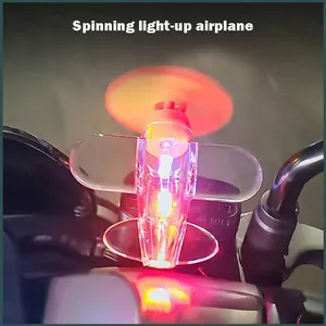YT4 Năng Lượng Gió LED Bật Sáng Máy Bay Nhỏ Xe Điện Trang Trí Xe Máy Mũ Bảo Hiểm Trang Trí