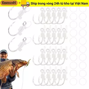 ESSENCEH 5 / 10 / 20 Cái Móc Tôm Sống Dạ Quang, Bộ Giá Đỡ Cố Định Mồi Dạ Quang Bằng Không Gỉ, Bền Chống Trượt Sắc Nét Barbed Chống Rối Móc Câu Cá Cho Ngoài Trời