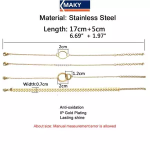 MAKY 6Pc hình học Mặt dây chuyền sel Nữ seels Lá tròn Dây chuyền Lắc tay Trang sức VN