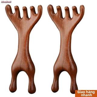 [COD] Lược massage trị liệu bằng gỗ IDEANEST 1Pc / 2 chiếc, Lược massage kinh tuyến cơ thể hai đầu răng rộng, Giúp lưu thông máu gạc nhung hươu Chăm sóc sức khỏe