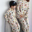 Bộ đồ ngủ gạc hai lớp thoáng khí dành cho trẻ em Áo Cardigan dài tay dành cho cha mẹ và con cái