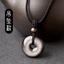Mặt dây chuyền khóa an toàn Obsidian màu bạc phù hợp thời trang