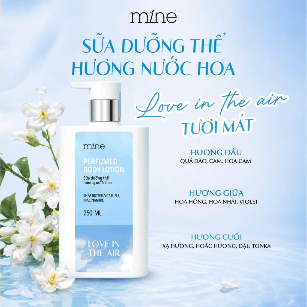 [TẶNG KEM Ủ TÓC 490K] Sữa Dưỡng Thể Mine Perfumed Body Lotion Hỗ Trợ Nuôi Dưỡng Da Mịn Màng Sáng Khỏe 250ml