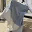 Váy sọc xanh Hàn Quốc Phong cách mới co giãn eo cao mỏng hơn Váy dài chữ A