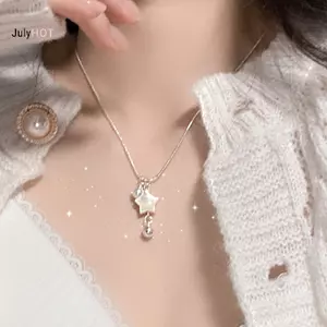 JULYHOT Thời Trang Tối Giản Ngôi Sao Ngọc Trai Pentagram Quyến Rũ Mặt Dây Chuyền Nelaces Ngọt Ngào Dễ Thương Bông Tai Kẹp Xương Đòn Dây Xích Dành Cho Nữ Bé Gái Món Quà Trang Sức Massivedeals