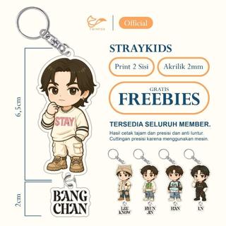 (GRATIS FREEBIES) Gantungan Kunci Akrilik Kpop SKZ Straykids x SK Zoo Lightstick Cover Keychain