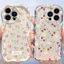 Dễ Thương Màu Hồng Toàn Màn Hình Hoa Cho Iphone 17 Pro Max 15 16 Pro Max Plus 17 Air 16e Vỏ Điện Thoại Di Động Hoa TPU 3D Sóng Cong Cạnh Họa Tiết Silicon Mềm Chống Sốc