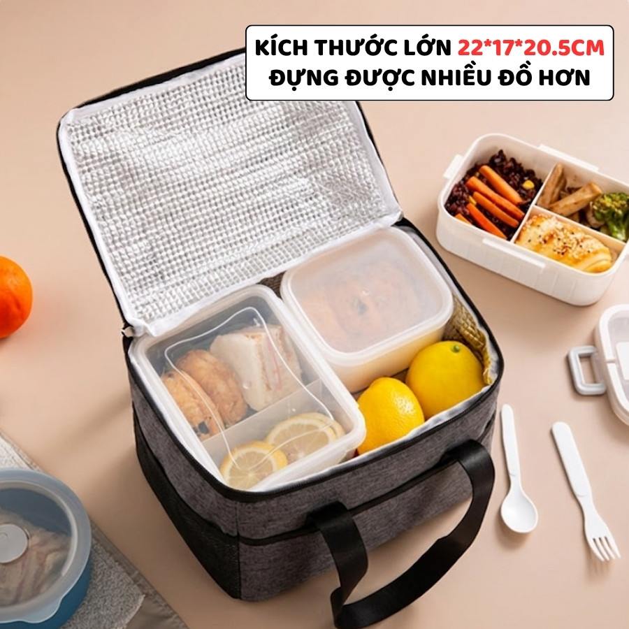 Túi Đựng Hộp Cơm Trưa Văn Phòng ENODA HOME, Túi Vải Chữ Nhật Giữ Nhiệt Tốt Đựng Đồ Ăn TUICOM007