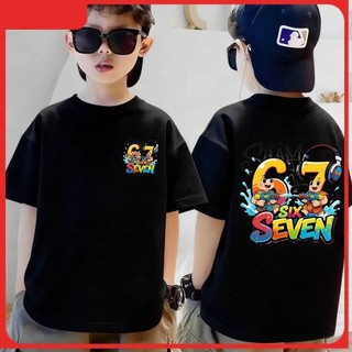 COD✅Áo thun cho bé trai và bé gái in hình graffiti 67, chất liệu cotton mềm mại và thoải mái