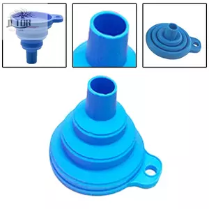 Phễu ô tô có thể gập lại đa năng bằng silicon màu xanh cho dầu nhiên liệu xăng