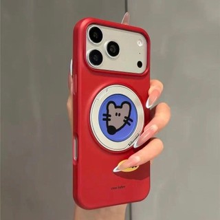 Ốp điện thoại giá đỡ từ tính xoay 360 hình động vật hoạt hình dễ thương Thích hợp cho iPhone17 Pro Max 16 15 Pro Max Bảo vệ Camera chống sốc Ốp lưng cứng chống rơi