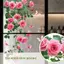 1 Decal dán cửa sổ hình bướm hoa hồng hồng có thể tháo rời để trang trí kính treo tường phòng khách phòng ngủ [VN]