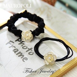 Mauropoli [Hàng Có Sẵn] Dây Buộc Tóc Cao Su Đính Bóng Lông Mắt Mèo Cá Tính Khí Chất retro Cho Nữ