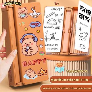Bút chì HIGHVIEWLS, Hộp bút chì đọc sách đa chức năng, Hộp văn phòng phẩm Capybara Back To School