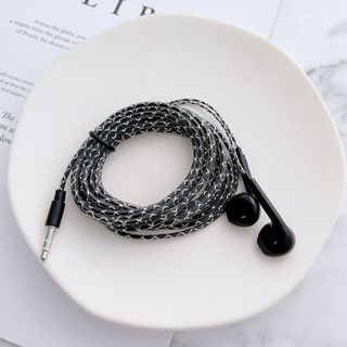 Tai nghe màn hình trong tai có dây 3,5 mm Cáp dài 2M / 3M Nút tai Bass phát trực tiếp Tai nghe ghi âm chơi game màu đen trắng Hàng có sẵn