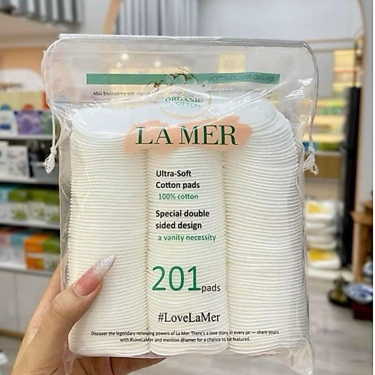 Bông Tẩy Trang 100% sợi Cotton LA MER  201 Miếng BABYLOVE.store