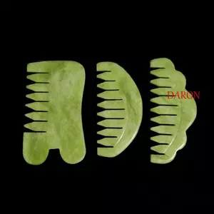 Lược Massage DARON, Bàn Chải Tóc Ngọc Xanh Hsiuyen, Detangling Retro Cổ Điển Khắc Gua Sha Ban Đá Guasha