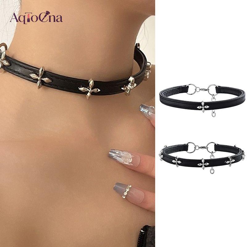 AqToCna Cá Tính Punk Vintage Da Choker Nelaces Dành Cho Nữ Cô Gái Gothic Hip Hop Cổ Chữ Thập Phụ Kiện Trang Sức Quà Tặng AqToCna