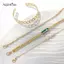 AqToCna 4 / 5 Chiếc Kim Cương Giả Bướm Trái Tim Tình Yêu Kim Loại Rỗng Vòng Tay Thời Trang Vintage Giả Đá Quý Vòng Tay Dành Cho Nữ Cổ Tay Trang Sức AqToCna