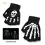 PNPIA- Găng Tay Phong Cách Halloween Thời Trang Dạ Quang Kinh Dị Đầu Lâu Xương Bộ Xương Nửa Găng Tay Mới Lạ Unisex Găng Tay Ấm Mùa Đông Găng Tay