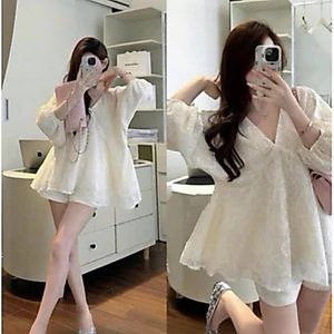 Set Áo Babydoll Xoè Kèm Quần Siêu Xinh