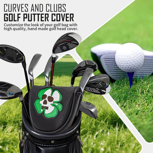 Golf Putter Cover Bốn Lá Cỏ Ba Lá Đầu Lâu Thêu Giữa Chèn Bao Bóng Đầu Bao Unisex Câu Lạc Bộ Bảo Vệ