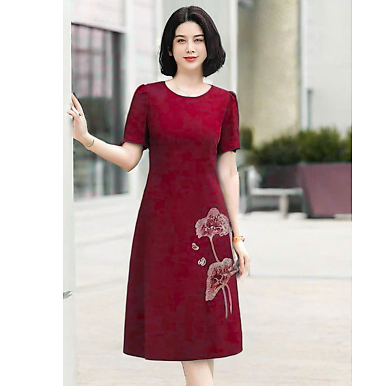 Đầm dự tiệc Trung niên-Đầm Thêu  kim sa phale