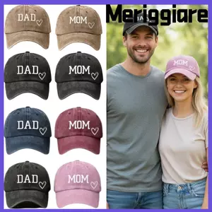 MERIGGIARE 2 Cái / bộ Mũ Cặp Đôi, Mũ Bóng Chày Có Thể Điều Chỉnh Cotton, Mũ Chống Nắng Thời Trang DAD MOM Love In Hình Dành Cho Nam Nữ