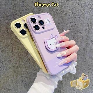 Ốp điện thoại có đế nhẫn hình Kitty màu tím cho iPhone 12 11 13 14 15 Plus 16 17 Pro Max 17 Air