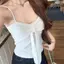 Mùa hè 2026 Kích thước lớn Pure Desire Camisole Nơ Thắt lưng đẹp Không tay Top Fat mm Cover Flesh Slimer Look Inner Wear Outer Wear Áo sơ mi đáy