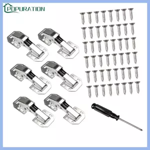 Bản lề cửa tủ POP Phần cứng 6 gói Linh kiện gắn đóng mềm để cập nhật tủ bếp với thân kim loại
