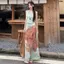 Bộ đồ phong cách kỳ nghỉ bên bờ biển Áo Vest xếp ly độc đáo dành cho nữ mùa hè Retro Tie-Dye Váy nửa dài hai @ -