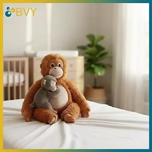BVY Mama Punch Monkey Đồ chơi nhồi bông sang trọng Hoạt hình mềm Búp bê động vật Trẻ em Quà tặng yêu thích Trang trí phòng ngủ.