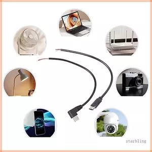 Dây kết thúc mở sao 90 độ USB Type C Nam góc phải USB C đến 2 chân Dây trần