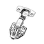 Thép không gỉ 304 Đệm Thủy Lực Bản Lề 1.2 Cánh Tay Ngắn Tủ Giảm Chấn Đệm Bản Lề Tối Cửa Tủ Bản Lề QJAQ