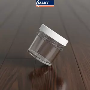 MAKY 1 Cái 100 / 150 / 200 / 300ml Nhựa Trống Trong Suốt Miệng Rộng Lọ Có Nắp Mỹ Phẩm Kem Trang Điểm Lọ Bột Rời Nồi Hộp Đựng Du Lịch VN
