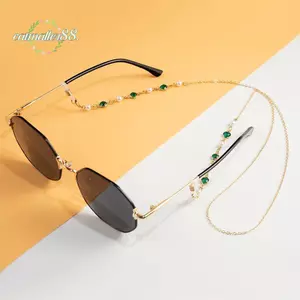 Dây chuyền kính râm CATMALLER88, Dây chuyền kính đọc sách bằng kim loại, Phụ kiện kính đính cườm Fasion Dây đeo kính chống mất dành cho nữ