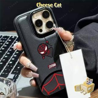 Cool black spider black leather phone case for iPhone 13 14 15 16 17 Pro Max 12 11 17 Air Xs Max XR 8 7 Plus