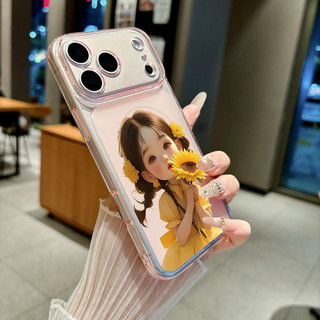 Ốp Lưng IPhone 13 15 11 17 16 12 14 ProMax  Cô bé hoa hướng dương 7 8Plus XR X XS Max