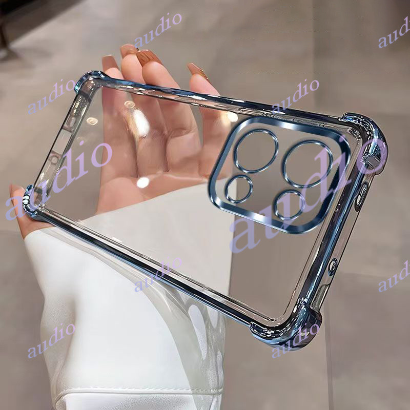 Ốp điện thoại trong suốt mạ bốn góc OPPO A6 Pro 5G cho Oppo A6 Pro A6Pro A6x 4G 5G Ốp lưng silicon mềm chống sốc sang trọng cho OPPO A6Pro OPPOA6 Pro OppoA6x 5G