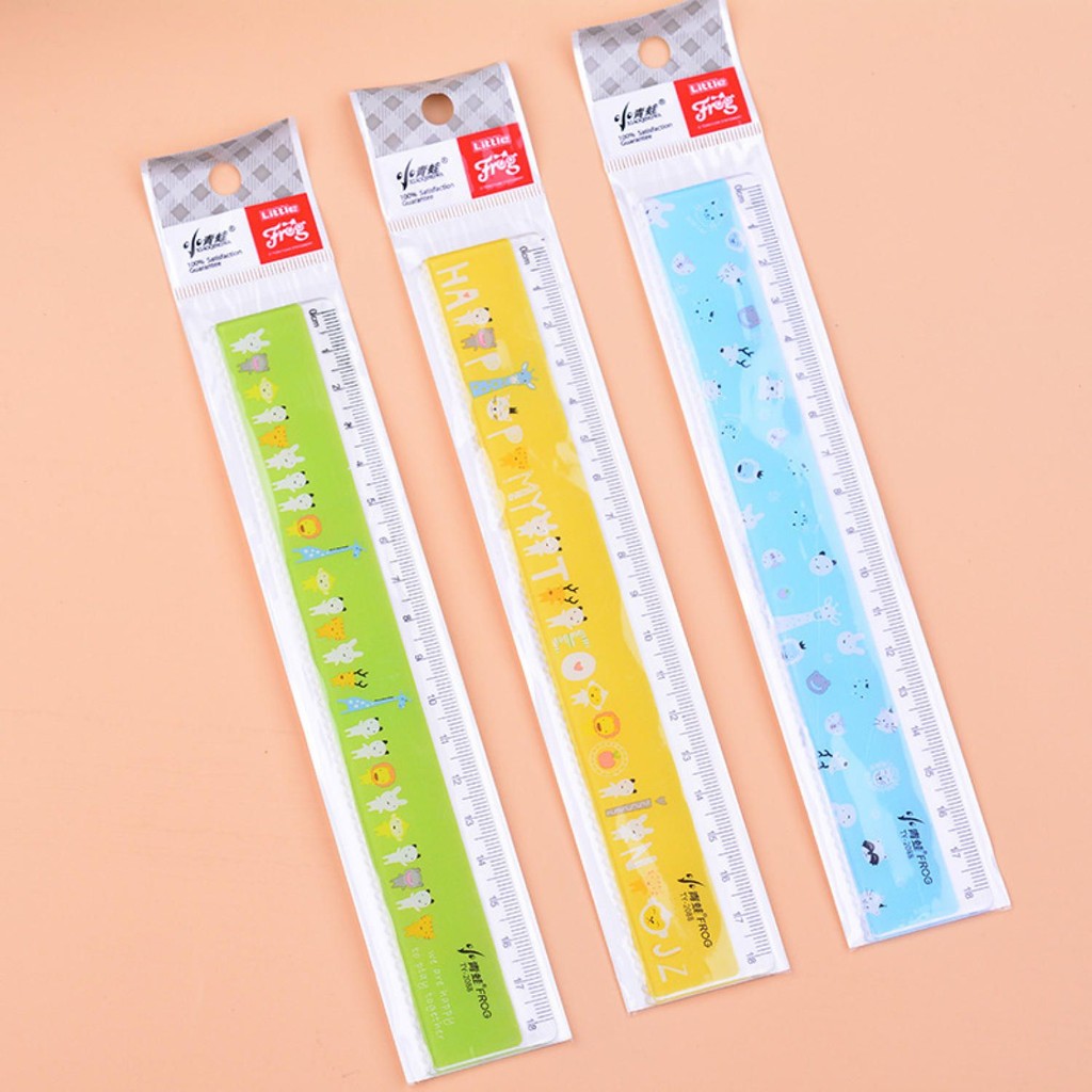 Combo 3 cây thước dài 20/15/18cm bằng nhựa ZH705