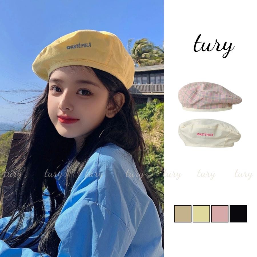 Mũ Beret Unisex Nam Nữ - Tury - Mũ nồi nữ THÊU CHỮ ABTEPOLA ĐỘI ĐƯỢC 2 KIỂU - MN020