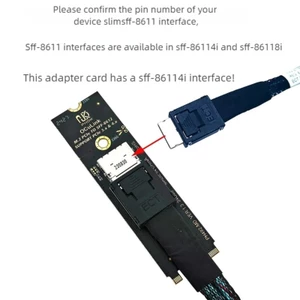 Bộ chuyển đổi OcuLink SFF-8611 SFF-8612 cho giao diện SSD NVMe M 2 2280 cho phép truyền tín hiệu PCIe trực tiếp