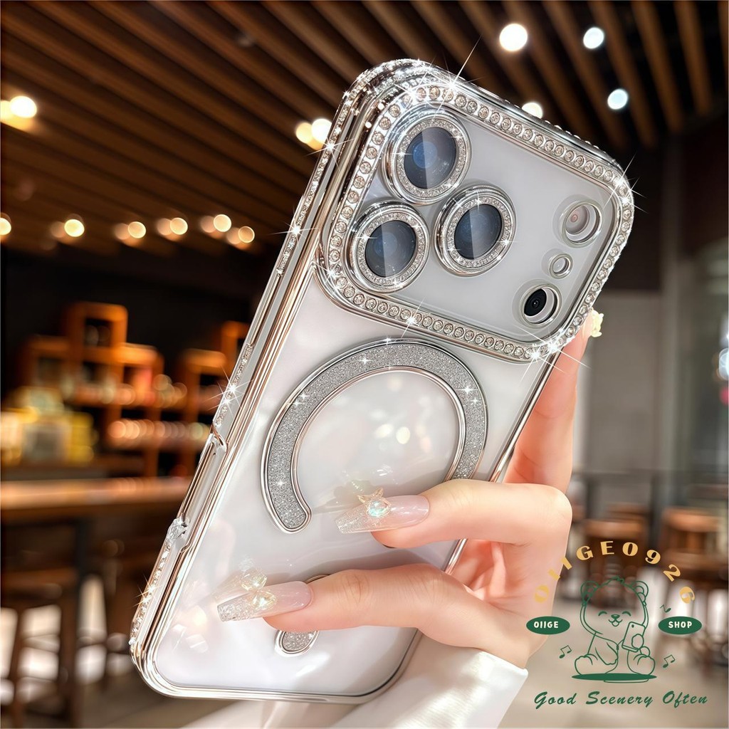 【 Ốp lưng iPhone17 】 Vỏ điện thoại từ tính mạ màu cam iphone17 Pro Max 16 15 14 13 12 11 cho vỏ iPhone Vỏ mềm silicon TPU chống sốc