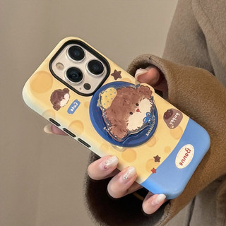 [Sheren] Ốp Điện Thoại Giá Đỡ Phô Mai Puppy Thích Hợp Cho i16 15 14 13 12 11 pro max Vỏ Bảo Vệ Chống Sốc