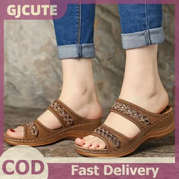 GJCUTE Xăng đan Nữ Đế Mềm Nêm Giày Nữ Mùa Hè Sandal Giày Cao Gót Xăng đan Nữ Nêm Sandalias Mujer VN