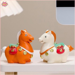 N & X Dễ Thương Cung Hoàng Đạo Ngựa Đồ Trang Trí Đường Béo Ngựa Tượng Thịnh Vượng Thịnh Vượng Biểu Tượng Của Cải Ngựa Linh Vật Nhựa Để Bàn Trang Trí Nhà Cửa Năm Mới.