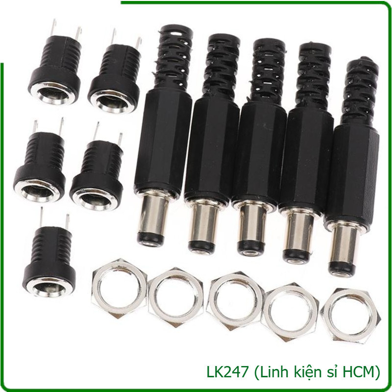 Hỏa tốc HCM- Combo 10 cái Jack đực cái, Jack DC 5.5x2.1mm làm jack sạc ...